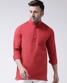 Shop Men's Pure Cotton Solid Short Kurta In Full Sleeve-Full