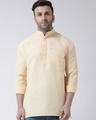 Shop Men's Pure Cotton Solid Short Kurta In Full Sleeve-Full