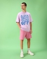 Shop Men's Purple Alexa Typography Oversized T-shirt