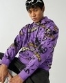 Shop Men's Purple All Over Printed Oversized Hoodies-Front