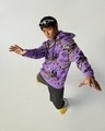 Shop Men's Purple All Over Printed Oversized Hoodies