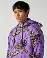 Shop Men's Purple All Over Printed Oversized Hoodies