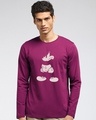 Shop Men's Purple Angry Mickey Full Sleeve T-shirt (DL)-Front