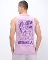 Shop Men's Purple AOT Founding Titan Graphic Printed Vest-Front