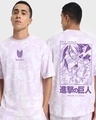 Shop Men's Purple AOT- Founding Titan Graphic Printed Oversized T-shirt-Front