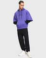 Shop Men's Purple Arriving From space Typography Oversized Hoodie-Full