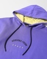 Shop Men's Purple Arriving From space Typography Oversized Hoodie