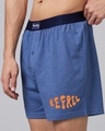 Shop Men's Purple Be Free Typography Relaxed Fit Boxers-Front