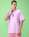 Shop Men's Purple Beast Within Graphic Printed Oversized T-shirt-Full