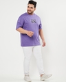 Shop Men's Purple Black Panther Graphic Printed Plus Size Oversized T-shirt