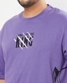 Shop Men's Purple Black Panther Graphic Printed Plus Size Oversized T-shirt
