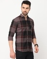 Shop Men's Purple Checked Slim Fit Shirt-Design