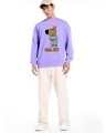 Shop Men's Purple Chill Guy Graphic Printed Oversized Sweatshirt