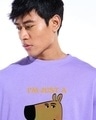 Shop Men's Purple Chill Guy Graphic Printed Oversized Sweatshirt