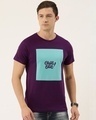 Shop Men's Purple Colourblocked T-shirt-Front