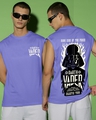 Shop Men's Purple Darth Vader Graphic Printed Oversized Vest-Front