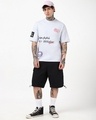 Shop Men's Lavender Defy The Odds Typography Oversized T-shirt