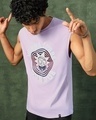 Shop Men's Purple Don't Even Trip Dawg Graphic Printed Boxy Fit Vest-Front