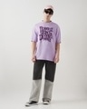 Shop Men's Purple Don't Give Damn Typography Oversized T-shirt