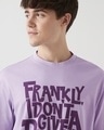 Shop Men's Purple Don't Give Damn Typography Oversized T-shirt