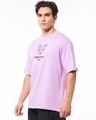 Shop Men's Purple Fearless Graphic Printed Oversized T-shirt-Full