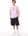 Shop Men's Purple Fearless Graphic Printed Oversized T-shirt