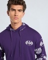 Shop Men's Purple Graphic Printed Oversized Hoodies