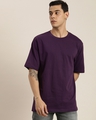 Shop Men's Purple Graphic Printed Oversized T-shirt-Front