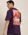 Shop Men's Purple Graphic Printed Oversized T-shirt-Full