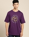 Shop Men's Purple Graphic Printed Oversized T-shirt-Front