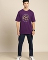 Shop Men's Purple Graphic Printed Oversized T-shirt-Full