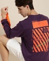 Shop Men's Purple Graphic Printed Oversized T-shirt-Front