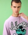 Shop Men's Purple Influencer Graphic Printed Oversized T-shirt