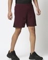 Shop Men's Purple Knee Striped Casual Shorts-Full