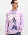 Shop Men's Purple Life is a Trip Graphic Printed Oversized T-shirt-Front