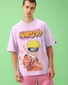 Shop Men's Purple Naruto Uzumaki Graphic Printed Oversized T-shirt-Front