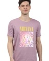 Shop Men's Purple Nirvana Graphic Printed T-shirt-Front