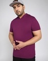 Shop Men's Purple Not So Wine Oversized Plus Size Hoodie T-shirt-Front