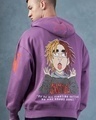 Shop Men's Purple Numb the Pain Graphic Printed Oversized Hoodies-Front