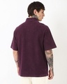 Shop Men's Purple Oversized Acid Wash Polo T-shirt-Full