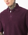 Shop Men's Purple Oversized Acid Wash Polo T-shirt
