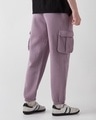 Shop Men's Purple Oversized Cargo Joggers-Full