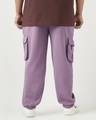 Shop Men's Purple Oversized Plus Size Brushed Cargo Joggers-Design