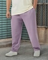 Shop Men's Purple Oversized Plus Size Brushed Joggers-Front