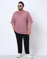 Shop Men's Purple Oversized Plus Size T-shirt-Full