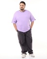 Shop Men's Purple Oversized Plus Size T-shirt-Full