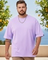 Shop Men's Purple Oversized Plus Size T-shirt-Front