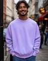 Shop Men's Purple Oversized Sweatshirt-Front