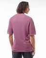 Shop Men's Purple Textured Oversized Flatknit T-shirt-Full