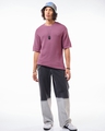 Shop Men's Purple Textured Oversized Flatknit T-shirt